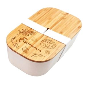 Tropikalia Lunch box ECO L s oddeľovačom - Biela páska
