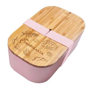 Tropikalia Lunch box ECO L s oddeľovačom - Ružový