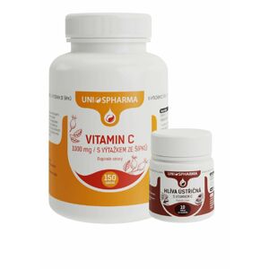 Unios Pharma Vitamín C 1000 mg so šípkou 150 tbl. + Hliva 10 tbl. ZD ARMA -ZĽAVA KRÁTKA EXPIRÁCIA 30.4.2022 + 2 mesiace na vrátenie tovaru