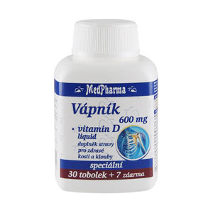 MedPharma Vápník 600 mg + vitamín D liquid 30 tob. + 7 tob. ZDARMA