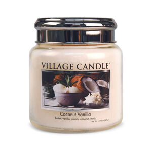 Village Candle Vonná sviečka v skle s dvoma knôtmi Coconut Vanilla 389 g