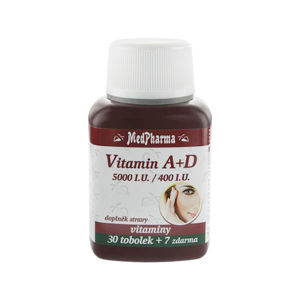 MedPharma Vitamín A + D (5000 I.U./400 I.U.) 30 tob. + 7 tob. ZDARMA