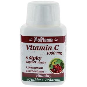 MedPharma Vitamín C 1000 mg so šípkami predĺžený účinok 30 tbl. + 7 tbl. ZD ARMA