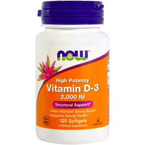 NOW Vitamin D-3 2000iu 120 tobolek + 2 mesiace na vrátenie tovaru