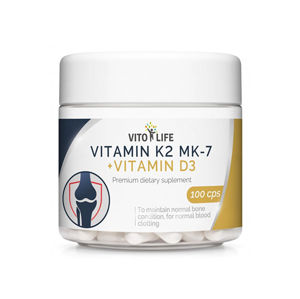 Vito life Vitamín K2 MK-7 200 mcg + Vitamín D3 800 IU, 100 kapsúl