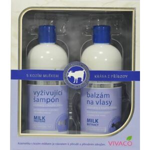 Vivaco Darčeková kazeta Kozie mlieko - vyživujúci šampón a balzam na vlasy