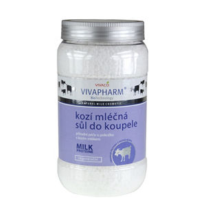 Vivapharm Soľ do kúpeľa s kozím mliekom 1200 g - ZĽAVA - prasknuté viečko, obsah sa nesype