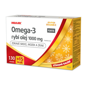 Walmark Omega-3 rybí olej 1 000 mg FORTE 130 + 65 tabliet NAVYŠE + 2 mesiace na vrátenie tovaru