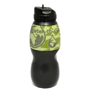 Water-to-GO Water-to-GO fľaša 0,75 l černá s džungle lemem