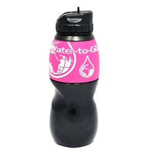 Water-to-GO Water-to-GO fľaša 0,75 l černá s růžovým lemem