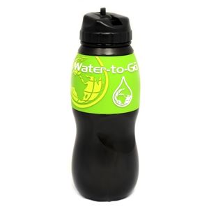 Water-to-GO Water-to-GO fľaša 0,75 l  černá se světle zeleným lemem