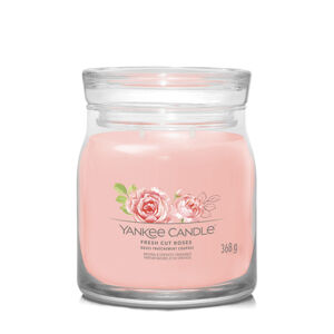 Yankee Candle Aromatická sviečka Signature sklo stredná Fresh Cut Rose s 368 g
