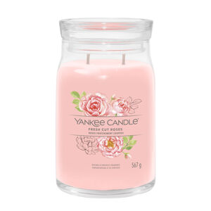 Yankee Candle Aromatická sviečka Signature sklo veľké Fresh Cut Rose s 567 g