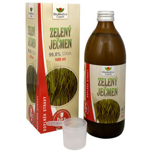 EkoMedica Czech Zelený jačmeň - 99,8% šťava zo zeleného jačmeňa 500 ml