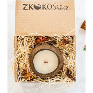 zKokosu Sójová sviečka s vôňou KOKOSU v darčekovom balení